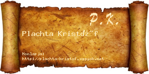 Plachta Kristóf névjegykártya