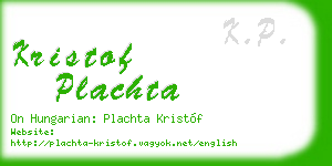 kristof plachta business card